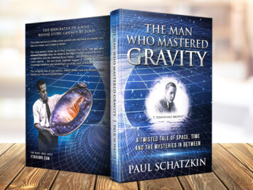 Cover mock up of Townsend Brown biography 'The Man Who Mastered Gravity'